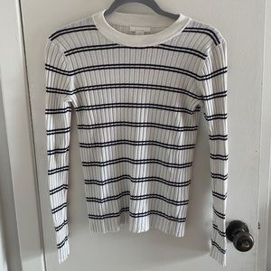 White and black striped shirt